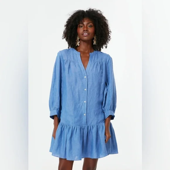 POMANDER PLACE Lake Blue Frankie Dress - Picture 1 of 4